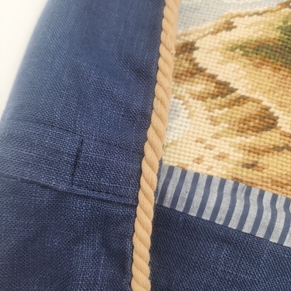 NWT Lighthouse Coastal Nautical Needlepoint Decorative Pillow Cover 17"x17" in. - Picture 5 of 16